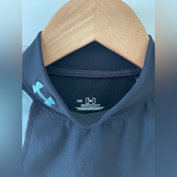 Under Armour Coldgear MockNeck Compression Top | Black/Blue | M - Picture 6 of 8